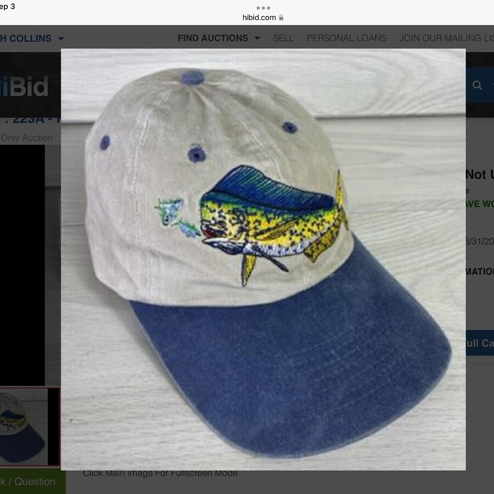 Kevin Brant Tan Blue Outdoor Fishing Collection Hat Cap